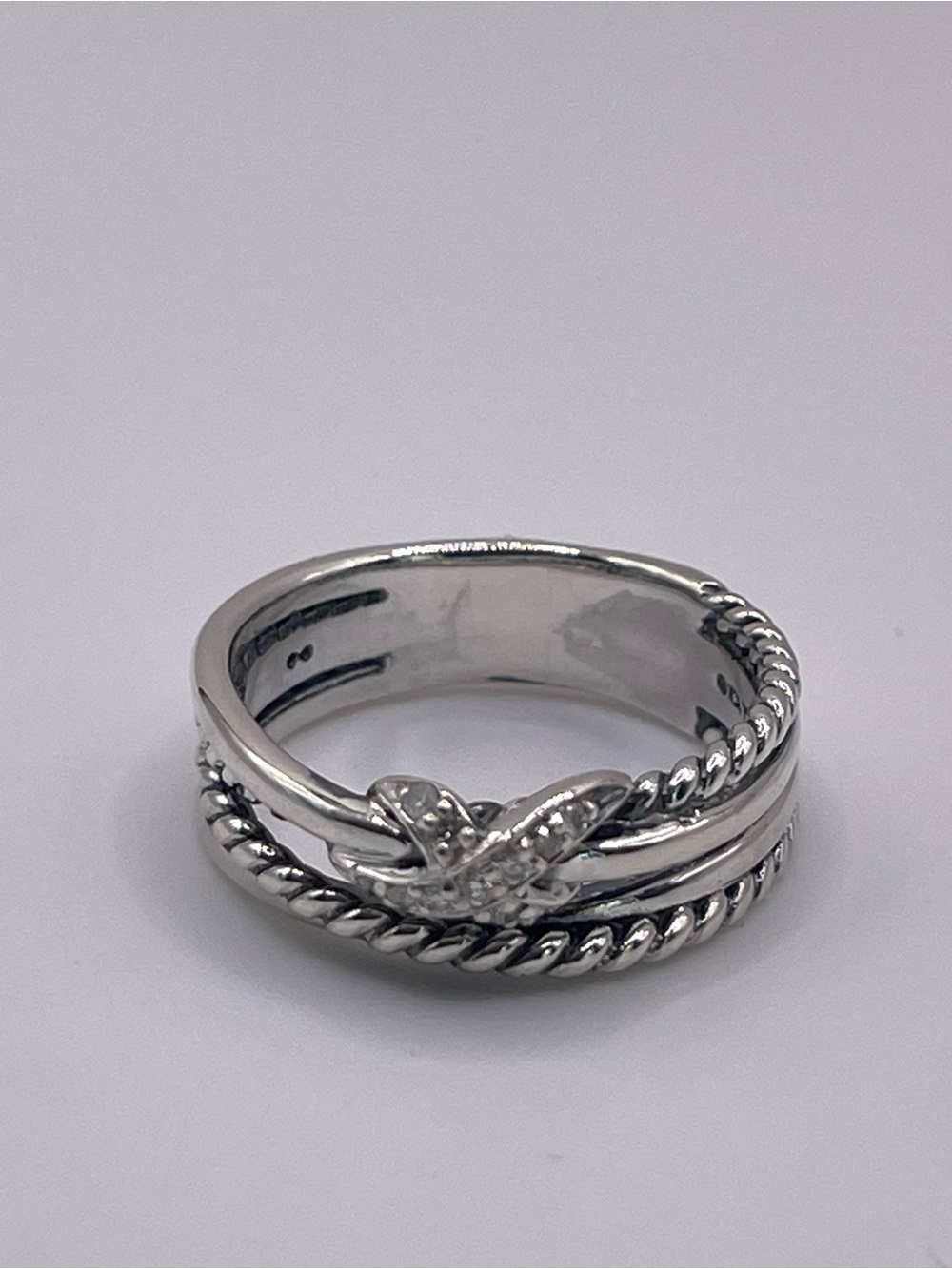 David Yurman X Crossover Band Ring with Diamonds - Picture 6 of 10